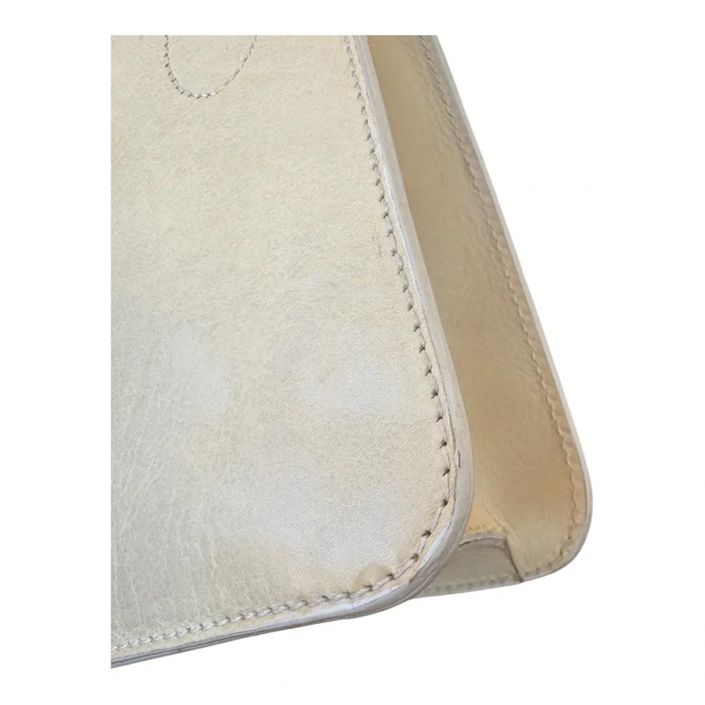 Furla Rare Authentic Y2K 90s Shoulder Mini Tote Bag in Cream Leather - Picture 11 of 13